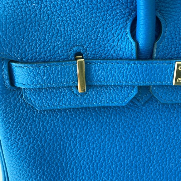 Birkin HERMES 25 Bleu France 100% authentic - Picture 12 of 16